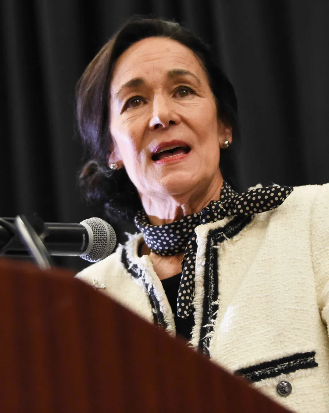 Cathy Randall at a podium